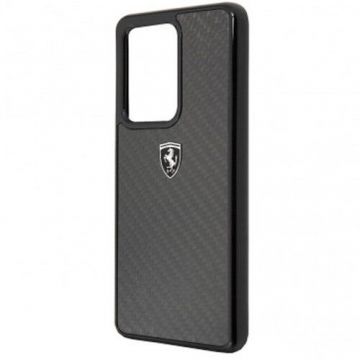 Husa de protectie Ferrari Heritage Carbon pentru Samsung Galaxy S20 Ultra (Negru)