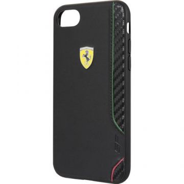 Husa de protectie Ferrari On Track Rubber Soft pentru iPhone 7/8/SE 2, Black