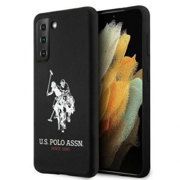 Husa de protectie pentru Galaxy S21+, U.S. Polo Assn, Silicon/TPU, Negru