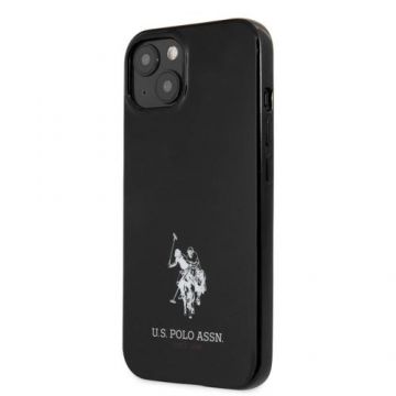 Husa de protectie U.S. Polo Horses Logo Hard pentru Apple iPhone 13 mini, Neagra
