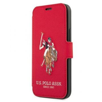 Husa de protectie US Polo Assn. Embroidery pentru Apple iPhone 12 Pro Max, Piele ecologica (Rosu)