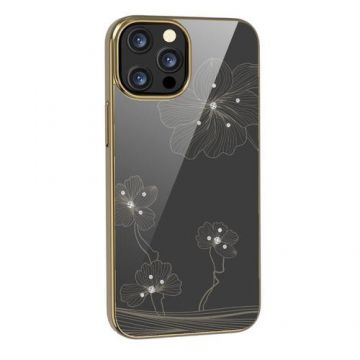 Husa Devia Crystal Flora DVCFIP13PGD pentru iPhone 13 Pro Gold (Negru/Auriu)