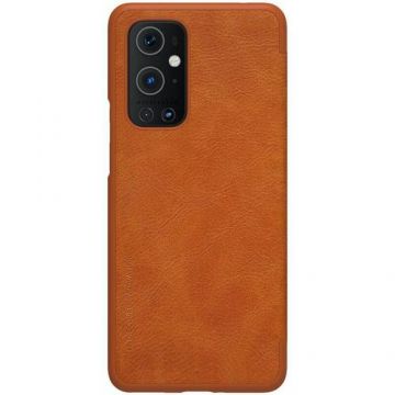 Husa Flip Cover Nillkin Leather pentru OnePlus 9 Pro, Maro