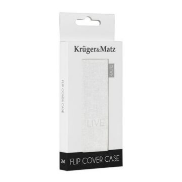 Husa Flip Cover telefon Kruger & Matz Live, Alb