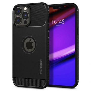 Husa Protectie Spate Spigen Rugged Armor pentru iPhone 13 Pro (Negru)