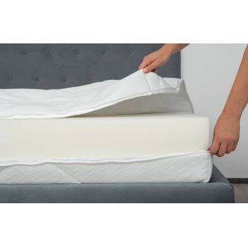 Husa saltea matlasata detasabila Ultrasleep Somnart, 140x200x18 cm, tricot, fermoar alb 4 laturi