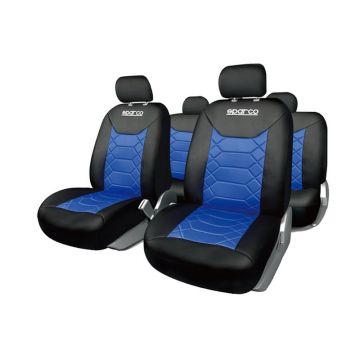 Huse Scaune Auto Sparco Sport, 11 piese, Albastru/Negru