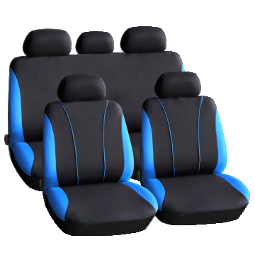 Huse universale pentru scaune auto Carguard, 9 piese, poliester/burete, Negru/Albastru