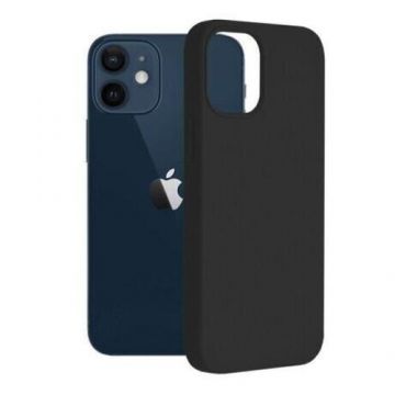 Protectie Spate 3MK Silicon Mat pentru iPhone 13 Mini (Negru)