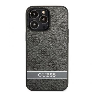 Protectie Spate Guess Stripe pentru Apple iPhone 13 Pro (Gri)