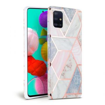 Protectie Spate TECH-PROTECT Marble pentru Samsung Galaxy A41 (Roz)