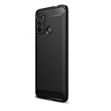 Protectie Spate TECH-PROTECT TPUCARBON pentru Motorola Moto G60 (Negru)