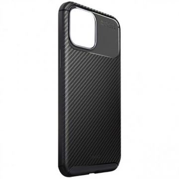 Protectie Spate Uniq Hexa Fibra Carbon pentru iPhone 12 Mini (Negru)