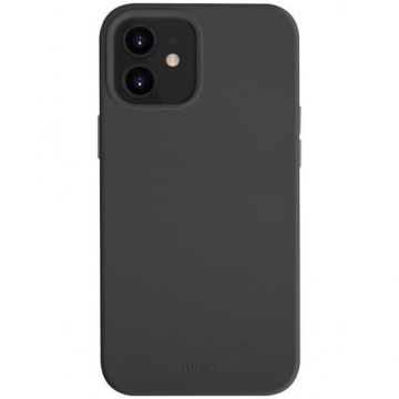 Protectie Spate Uniq Lino pentru iPhone 12 Mini (Negru)
