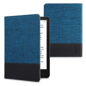Husa pentru Amazon Kindle Paperwhite 11, Kwmobile, Albastru/Negru, Textil, 57626.78