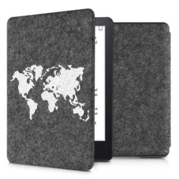 Husa pentru Amazon Kindle Paperwhite 11, Kwmobile, Gri/Alb, Textil, 56260.08