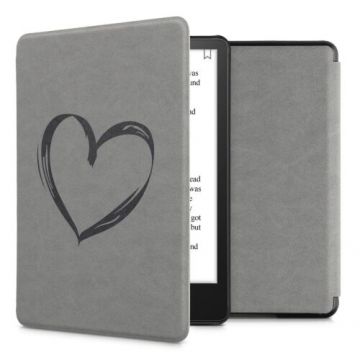 Husa pentru Amazon Kindle Paperwhite 11, Kwmobile, Gri, Piele ecologica, 56258.06