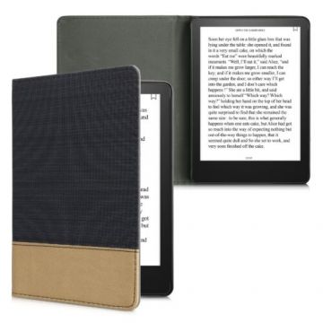 Husa pentru Amazon Kindle Paperwhite 11, Kwmobile, Negru/Maro, Textil, 57157.01