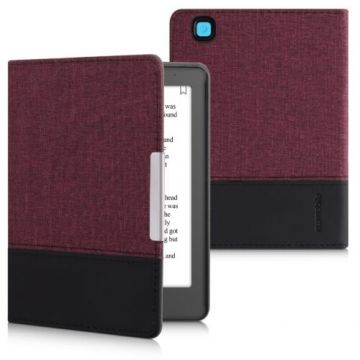 Husa pentru Kobo Aura Edition 2, Kwmobile, Rosu/Negru, Textil, 41182.10