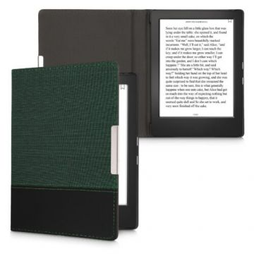 Husa pentru Kobo Aura H2O Edition 1, Kwmobile, Verde/Negru, Textil, 39970.80