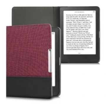 Husa pentru Kobo Clara HD, Kwmobile, Rosu/Negru, Textil, 45221.07