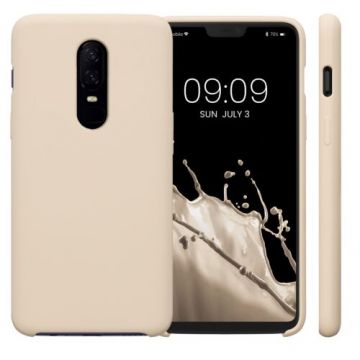 Husa Kwmobile pentru OnePlus 6, Silicon, Crem, 46122.154