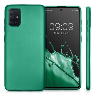 Husa Kwmobile pentru Samsung Galaxy A71, Silicon, Verde, 51213.170