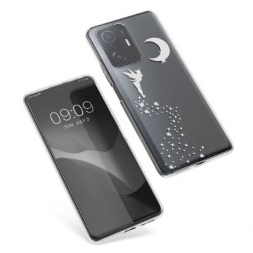 Husa Kwmobile pentru Xiaomi 11T/11T Pro, Silicon, Transparent/Argintiu, 57086.04