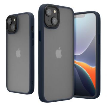 Husa Kwmobile pentru Apple iPhone 14 Plus, Silicon, Albastru/Transparent, 59090.17