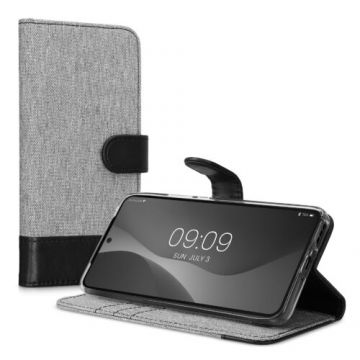 Husa Kwmobile pentru Motorola Edge 30, Textil, Gri/Negru, 58533.22