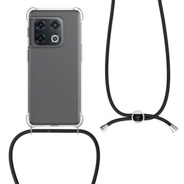 Husa Kwmobile pentru OnePlus 10 Pro, Silicon, Transparent/Negru, 57253.01