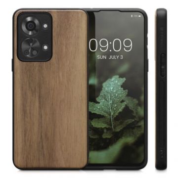 Husa Kwmobile pentru OnePlus Nord 2T, Lemn, Maro, 58766.18