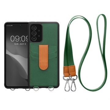 Husa Kwmobile pentru Samsung Galaxy A52/Galaxy A52 5G/Galaxy A52s 5G, Piele ecologica, Verde, 58114.227