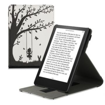 Husa pentru Amazon Kindle Paperwhite 11, Kwmobile, Negru/Alb, Piele ecologica, 56264.12