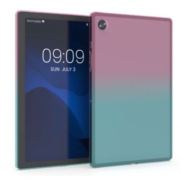 Husa pentru tableta Samsung Galaxy Tab A8 (2021), Kwmobile, Roz/Albastru, Silicon, 56369.01