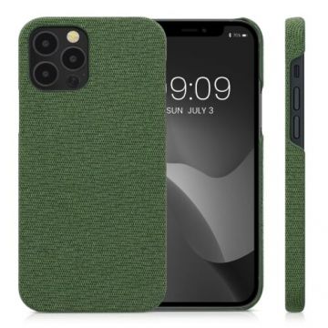 Husa Kwmobile pentru Apple iPhone 12/iPhone 12 Pro, Textil, Verde, 55752.07