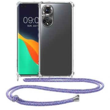 Husa Kwmobile pentru Honor 50, Silicon, Transparent/Mov, 55722.108