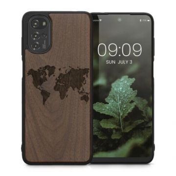 Husa Kwmobile pentru Motorola Moto G22, Lemn, Maro, 58222.02