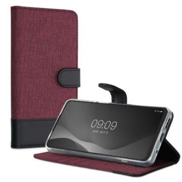 Husa Kwmobile pentru Motorola Moto G22, Textil, Rosu/Negru, 58211.20