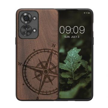 Husa Kwmobile pentru OnePlus Nord 2T, Lemn, Maro, 58767.01