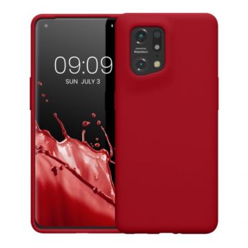 Husa Kwmobile pentru OPPO Find X5, Silicon, Rosu, 57629.100