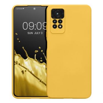 Husa Kwmobile pentru Xiaomi Redmi Note 11 Pro/Redmi Note 11 Pro 5G, Silicon, Galben, 57919.217