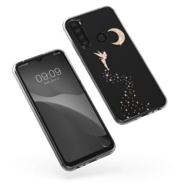 Husa Kwmobile pentru Xiaomi Redmi Note 8T, Silicon, Transparent/Auriu, 51424.04