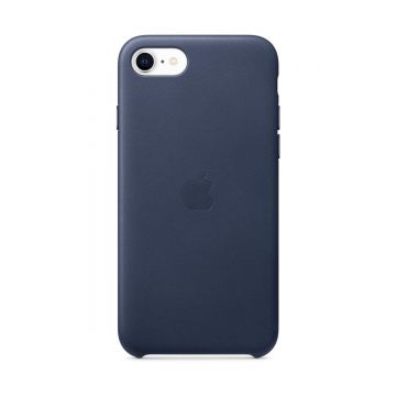 Capac protectie spate Apple Leather Case pentru iPhone SE 2020 Midnight Blue