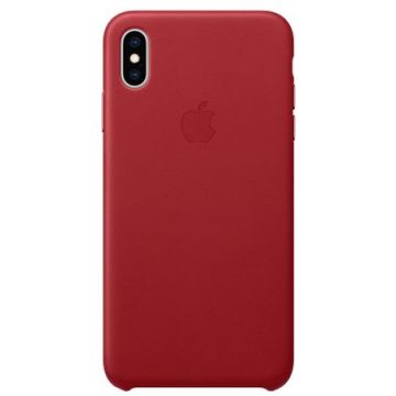 Capac protectie spate Apple Leather Case pentru iPhone XS Max Red
