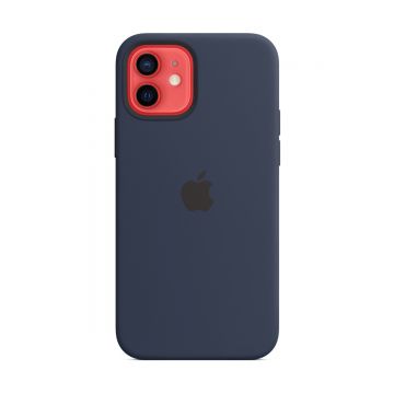 Capac protectie spate Apple Silicone Case MagSafe pentru iPhone 12 / iPhone 12 Pro Deep Navy