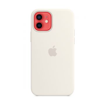 Capac protectie spate Apple Silicone Case MagSafe pentru iPhone 12 / iPhone 12 Pro White