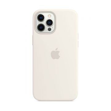 Capac protectie spate Apple Silicone Case MagSafe pentru iPhone 12 Pro Max White