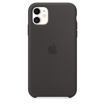 Capac protectie spate Apple Silicone Case pentru iPhone 11 Black