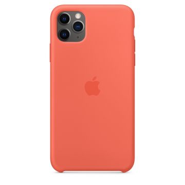 Capac protectie spate Apple Silicone Case pentru iPhone 11 Pro Max Clementine Orange